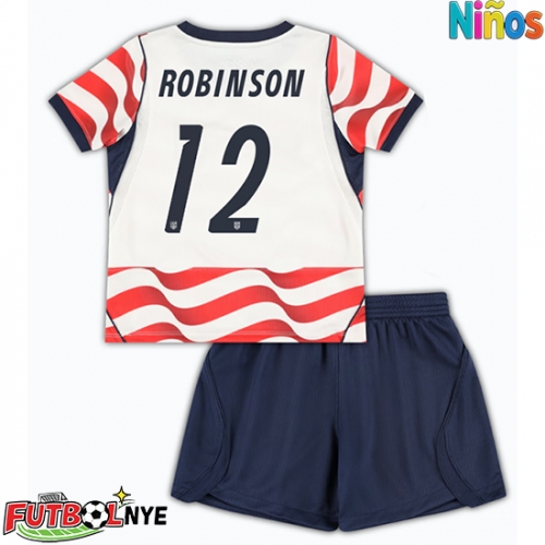Camiseta Estados Unidos Miles Robinson #12 Primera Equipación para niños Mundial 2026 manga corta (+ pantalones cortos)